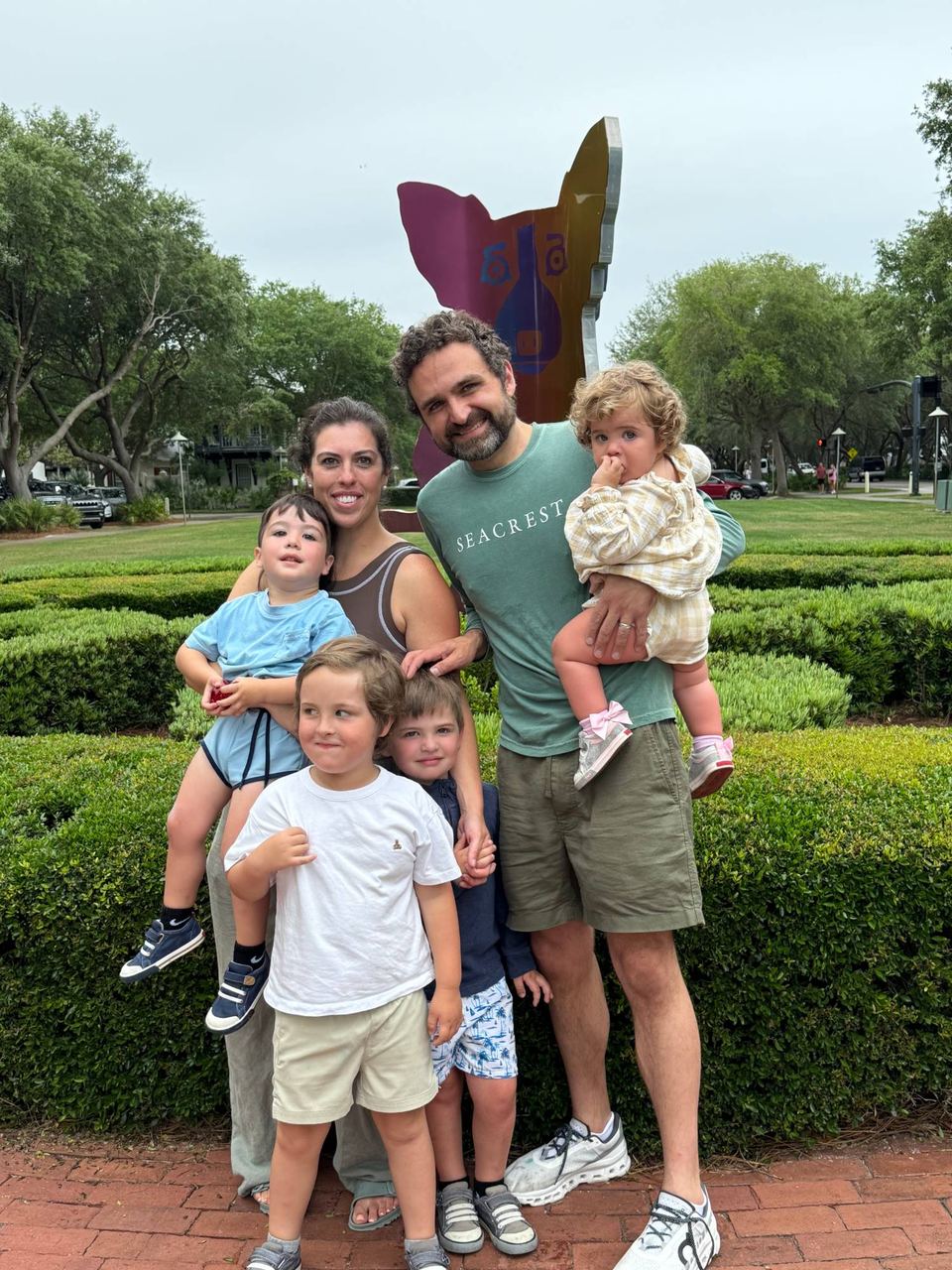 Alex Shoker with Lauren and their four children